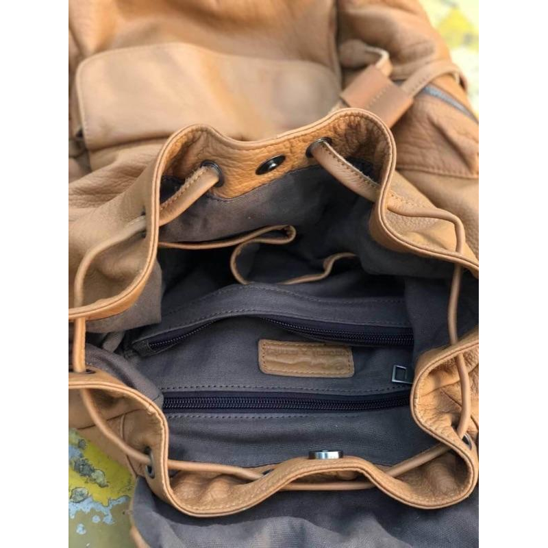 韓國🇰🇷空運～💜ensoen 超質感牛皮三口袋後背包（❣️限量）～牛皮後背包～旅行後背包～-細節圖5