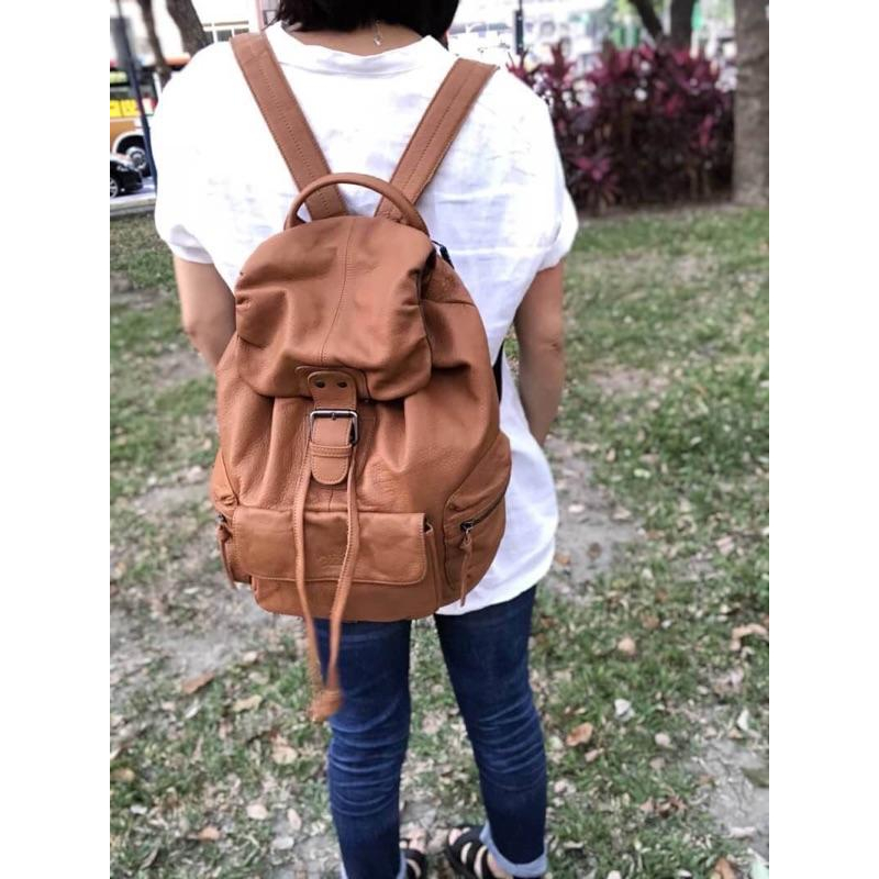 韓國🇰🇷空運～💜ensoen 超質感牛皮三口袋後背包（❣️限量）～牛皮後背包～旅行後背包～-細節圖8