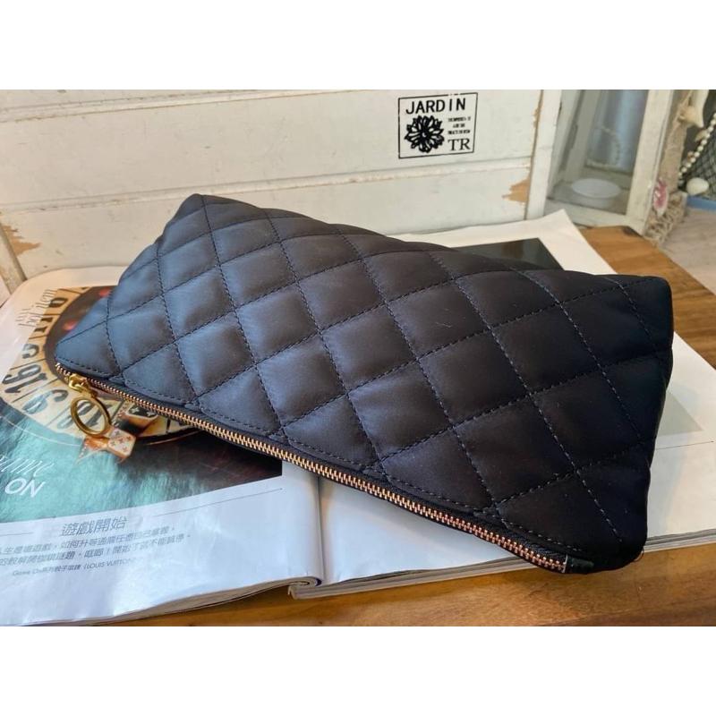 韓國🇰🇷空運～🔥現貨～💜韓國尼龍菱格包～🔥質感尼龍菱格化妝包～尼龍菱格紋拉鍊小包～尼龍-細節圖2