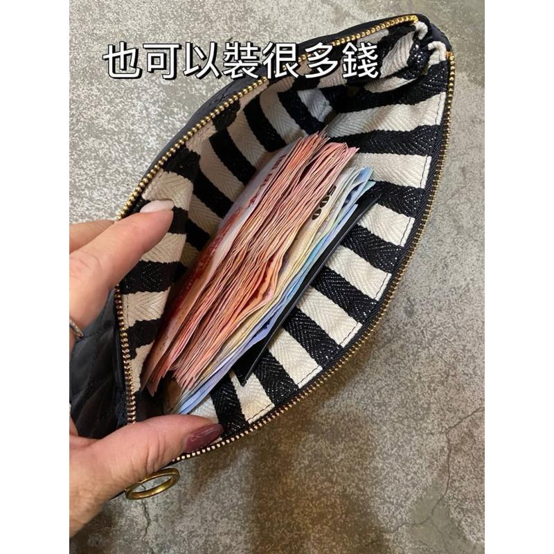 韓國🇰🇷空運～🔥現貨～💜韓國尼龍菱格包～🔥質感尼龍菱格化妝包～尼龍菱格紋拉鍊小包～尼龍-細節圖4