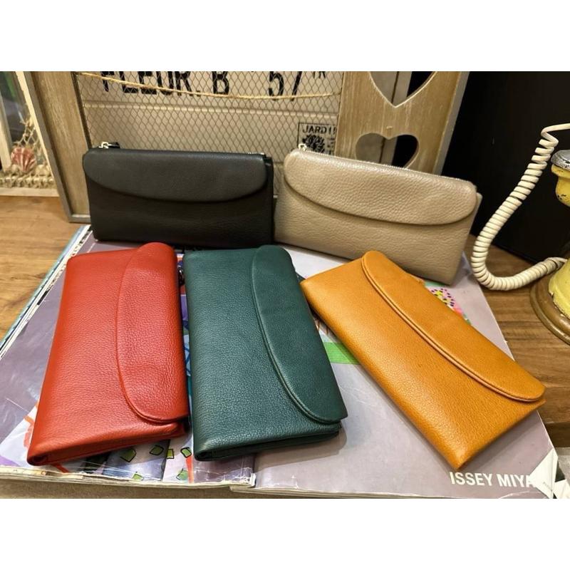 韓國🇰🇷空運～🔥現貨～💜韓國真皮長夾～🔥超美❤️‍🔥軟牛皮長夾‼️～牛皮翻蓋磁釦長夾～牛皮-細節圖2