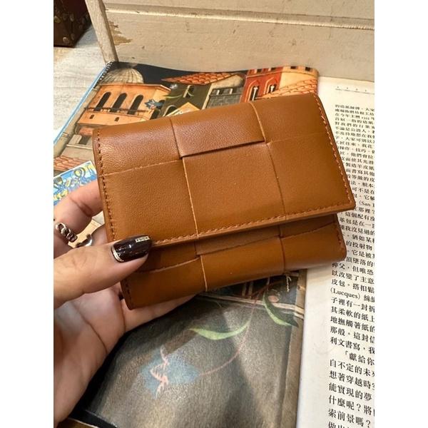 韓國🇰🇷空運～💜韓國真皮短夾～🔥質感羊皮寬織短夾‼️～羊皮短夾～編織短夾～羊皮-細節圖9