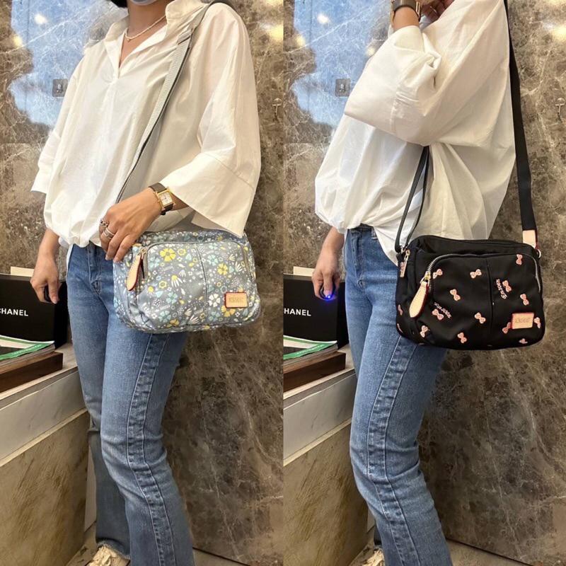 韓國🇰🇷空運～🔥現貨～💜韓國尼龍斜背包～🔥ensoen尼龍多格層斜背包‼️～旅行包～尼龍-細節圖4