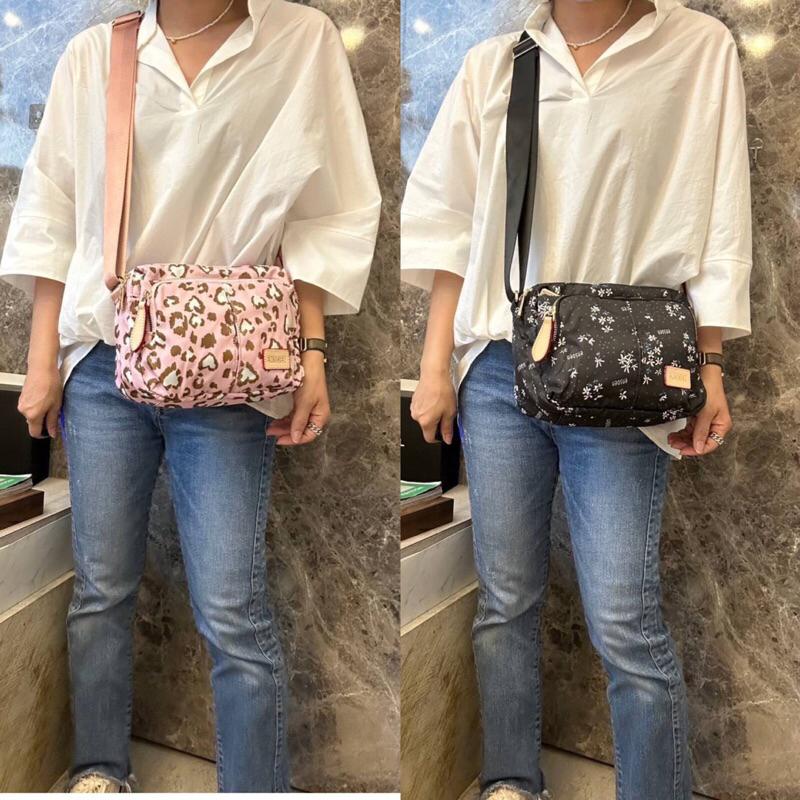 韓國🇰🇷空運～🔥現貨～💜韓國尼龍斜背包～🔥ensoen尼龍多格層斜背包‼️～旅行包～尼龍-細節圖5