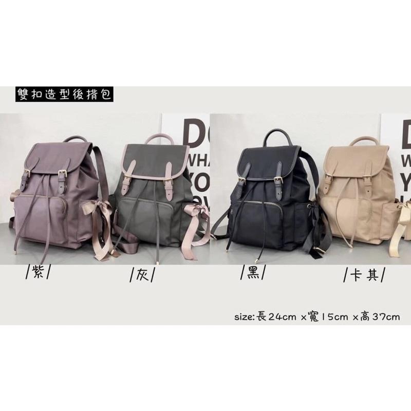 韓國🇰🇷空運～💜韓國尼龍後背包～🔥雙磁扣尼龍縮口後背包‼️～尼龍後背包～旅行包～媽媽包-細節圖2