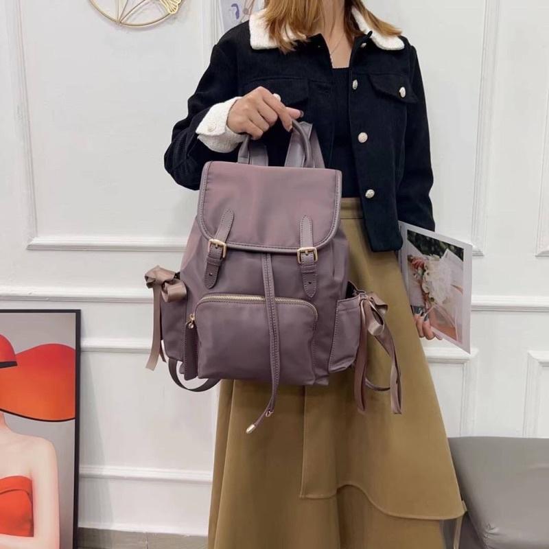 韓國🇰🇷空運～💜韓國尼龍後背包～🔥雙磁扣尼龍縮口後背包‼️～尼龍後背包～旅行包～媽媽包-細節圖4