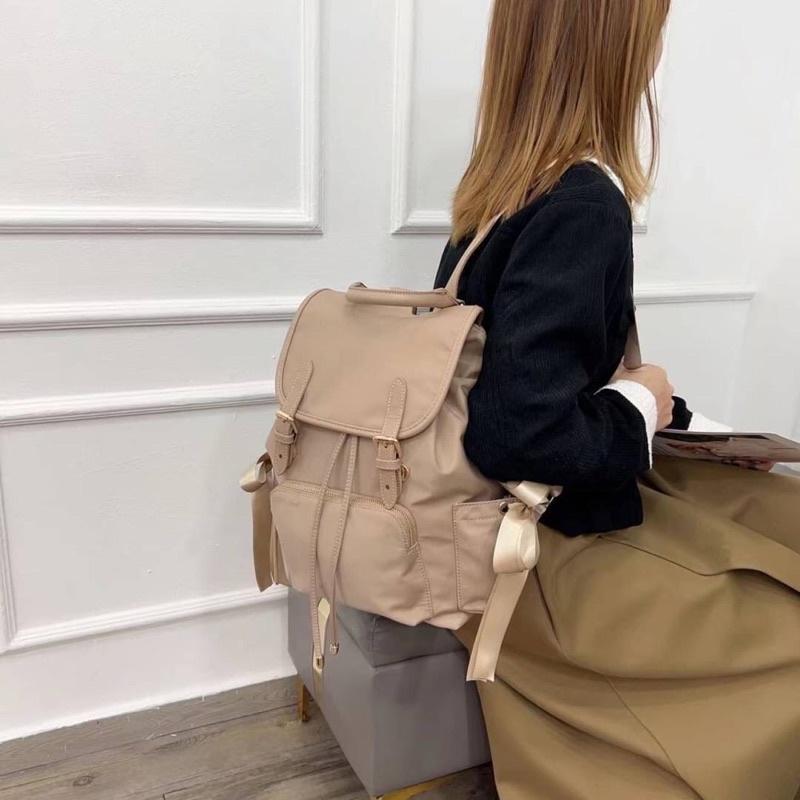 韓國🇰🇷空運～💜韓國尼龍後背包～🔥雙磁扣尼龍縮口後背包‼️～尼龍後背包～旅行包～媽媽包-細節圖6