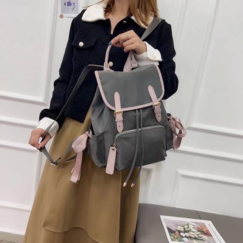 韓國🇰🇷空運～💜韓國尼龍後背包～🔥雙磁扣尼龍縮口後背包‼️～尼龍後背包～旅行包～媽媽包-細節圖7