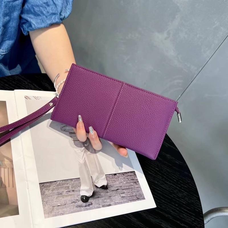 韓國🇰🇷空運～💜韓國真皮長夾～❤️質感牛皮手腕長夾～手腕包～長夾～手拿包-細節圖3