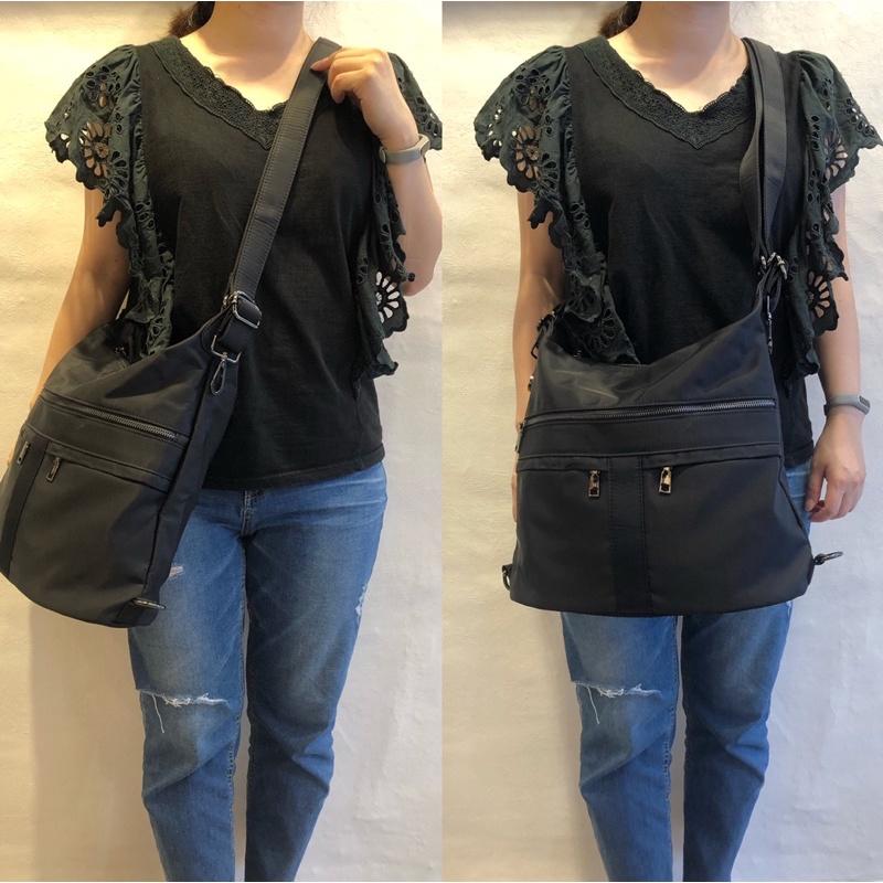 韓國🇰🇷空運～🔥現貨💜韓國尼龍後背包～🔥好評回歸、超級推薦👍‼️質感尼龍三用後背包（肩背、斜背、後背包）～尼龍～媽媽包-細節圖8