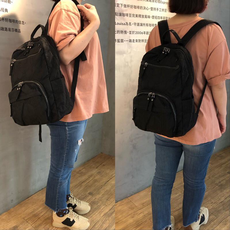 韓國🇰🇷空運～🔥現貨～💜韓國尼龍後背包～🔥強勢回歸‼️質感尼龍多格層空氣後背包‼️～尼龍多格層後背包～媽媽包～旅行包-細節圖5