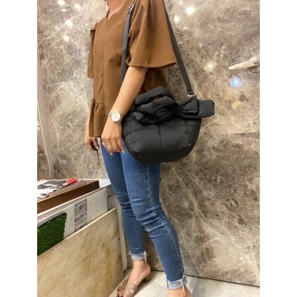 韓國🇰🇷空運～💜韓國尼龍兩用包～🔥超美蝴蝶結🎀鋪面空氣手提斜背包‼️～輕量空氣包～手提包-細節圖3