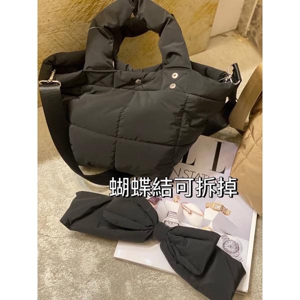 韓國🇰🇷空運～💜韓國尼龍兩用包～🔥超美蝴蝶結🎀鋪面空氣手提斜背包‼️～輕量空氣包～手提包-細節圖5