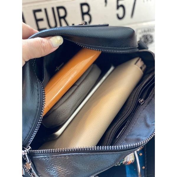 韓國🇰🇷空運～🔥現貨～💜韓國真皮斜背包～❤️韓國牛皮機車斜背小方包～旅行斜背包～牛皮～小方包-細節圖8