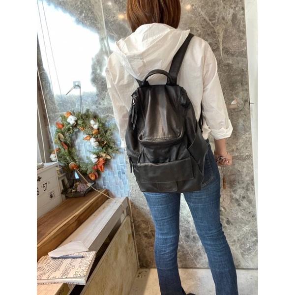 韓國🇰🇷空運～💜韓國真皮後背包～🔥好評回歸‼️質感ensoen羊皮大容量後背包💕～真皮後背包～旅行包～ensoen-細節圖6