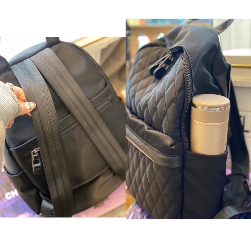 韓國🇰🇷空運～💜韓國尼龍後背包～🔥ensoen菱格紋尼龍後背包～旅行包～媽媽包-細節圖8