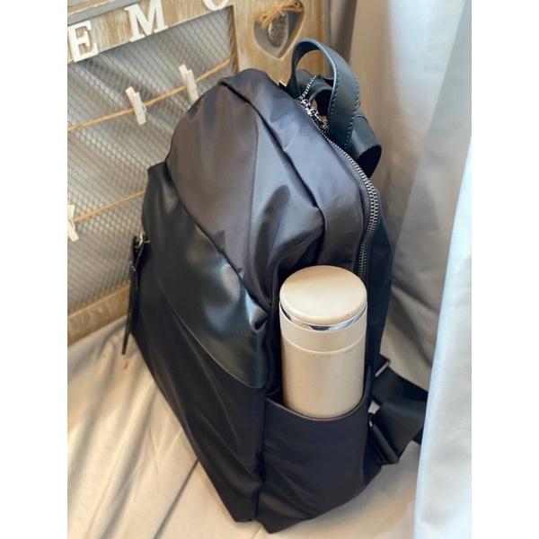 韓國🇰🇷空運～💜韓國尼龍後背包～❤️質感牛皮配尼龍後背包～媽媽包～旅行包～尼龍-細節圖3