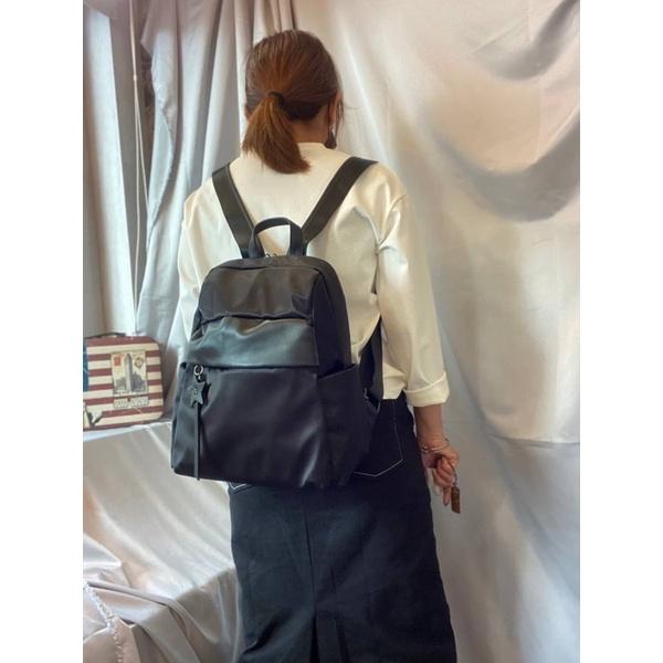 韓國🇰🇷空運～💜韓國尼龍後背包～❤️質感牛皮配尼龍後背包～媽媽包～旅行包～尼龍-細節圖6