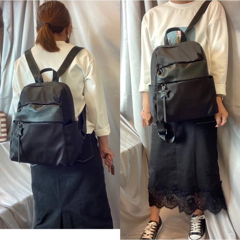 韓國🇰🇷空運～💜韓國尼龍後背包～❤️質感牛皮配尼龍後背包～媽媽包～旅行包～尼龍-細節圖8