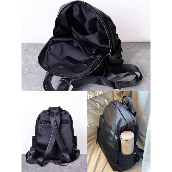 韓國🇰🇷空運～💜韓國尼龍後背包～❤️質感牛皮配尼龍後背包～媽媽包～旅行包～尼龍-細節圖9