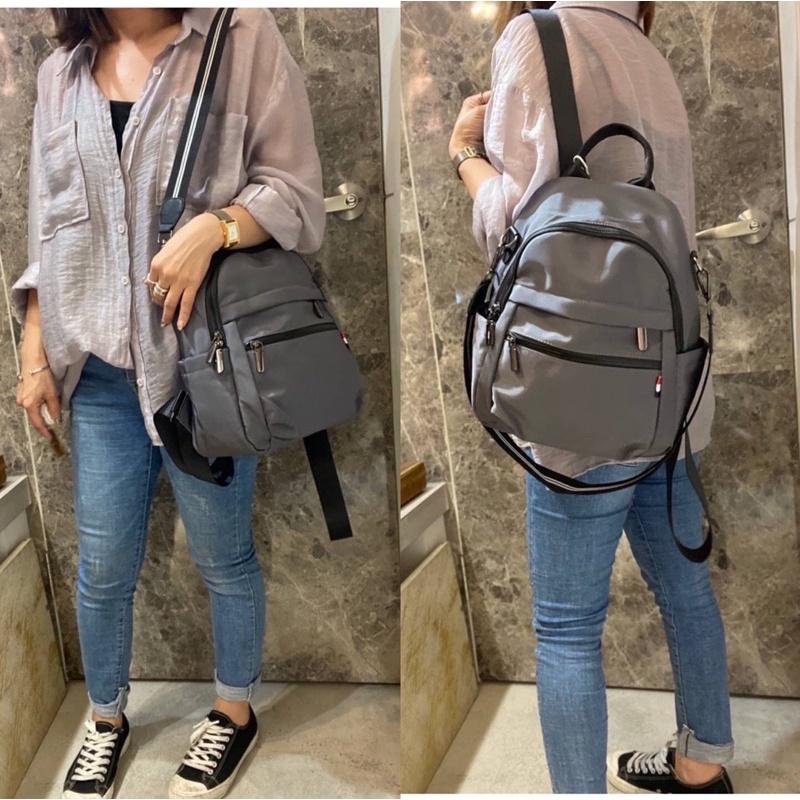 韓國🇰🇷空運～💜韓國尼龍後背包～🔥尼龍二用後背包～實用包款👍～肩背包～後背包～媽媽包-細節圖3