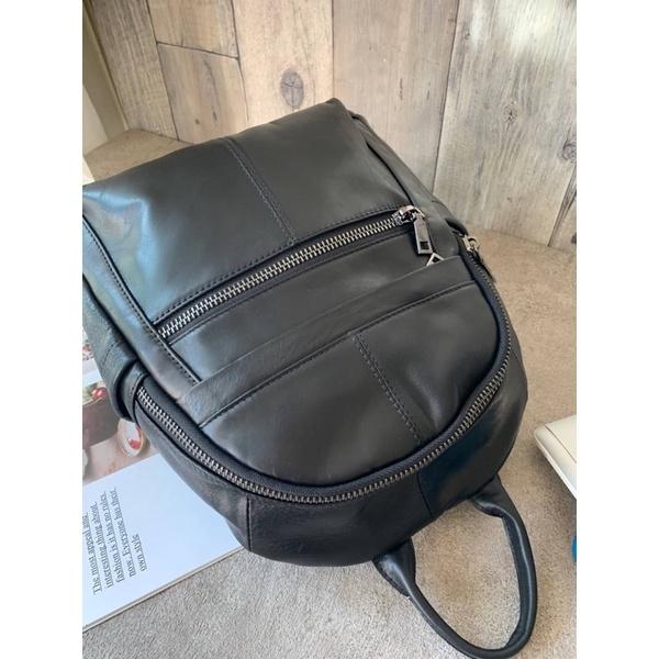 韓國🇰🇷空運～💜韓國真皮後背包～🔥質感牛皮多格層後背包～旅行包～真皮後背包～牛皮-細節圖3