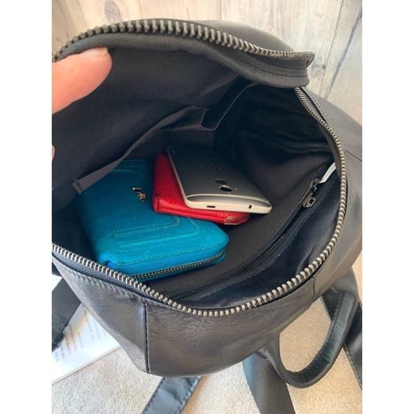 韓國🇰🇷空運～💜韓國真皮後背包～🔥質感牛皮多格層後背包～旅行包～真皮後背包～牛皮-細節圖5