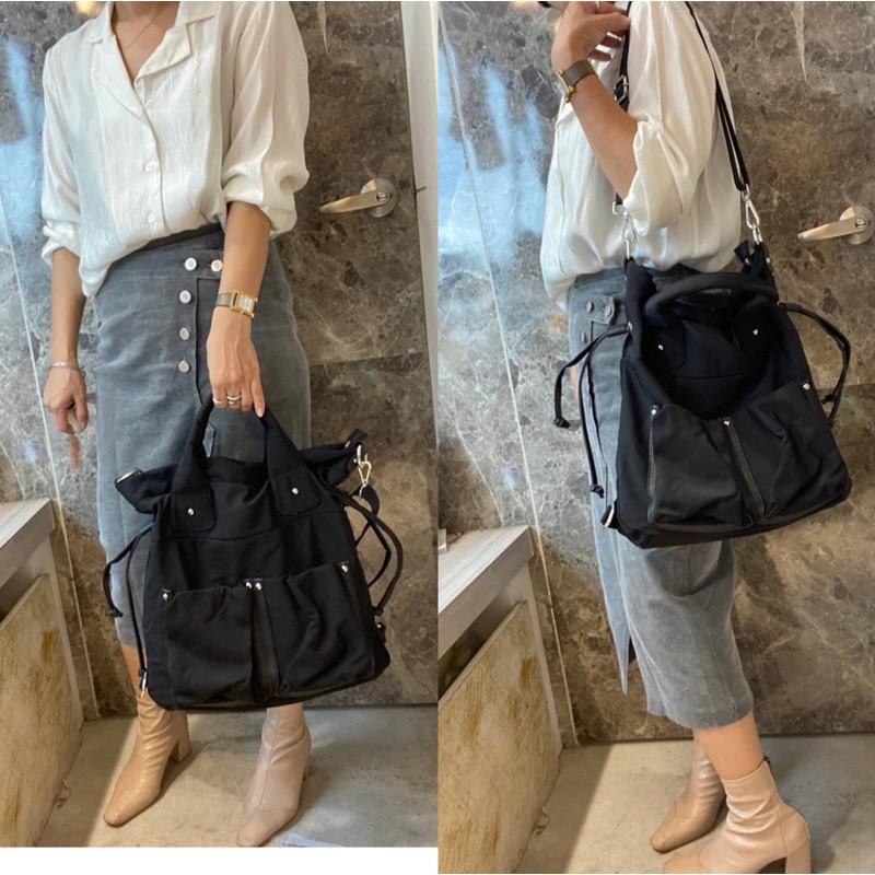 韓國🇰🇷空運～《🔥現貨～🔥免運‼️》💜韓國防水尼龍手提包～❤️好評不斷‼️尼龍三用後背包（🔥手提、斜背、後背）旅行包-細節圖4