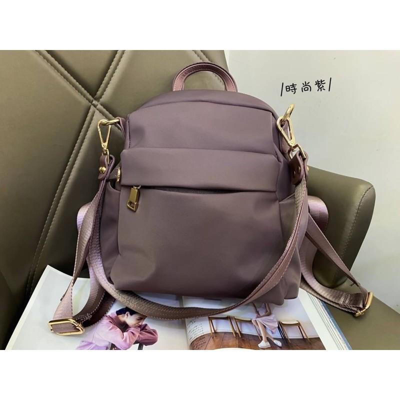 韓國🇰🇷空運～《🔥現貨♦免運‼️》 💜韓國尼龍後背包～❤️質感尼龍三用包（手提、肩背、後背包）旅行包-細節圖3