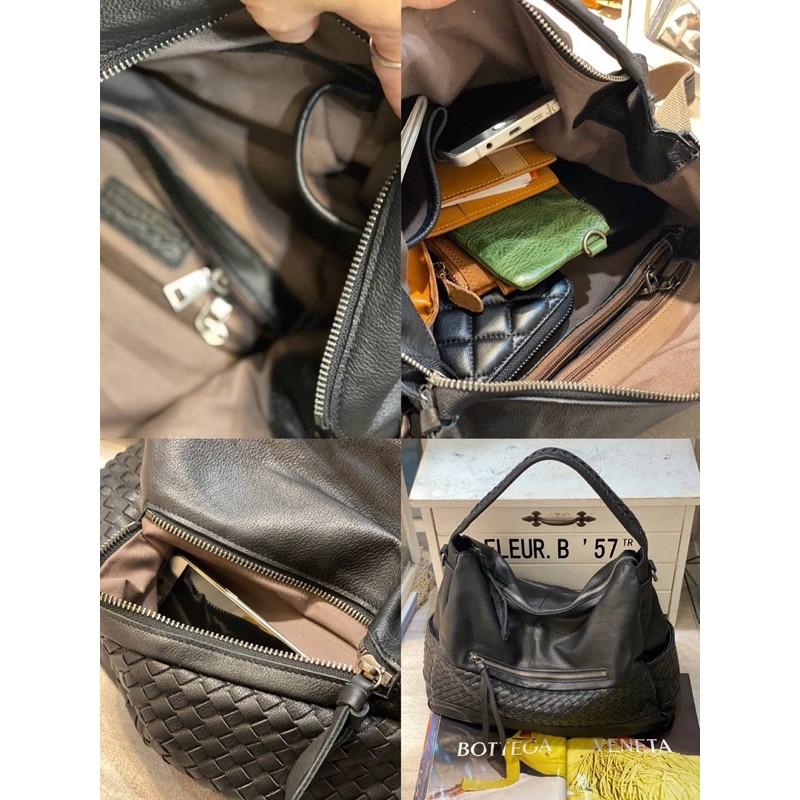 韓國🇰🇷空運～《♦️免運‼️》 💜韓國真皮肩背包～🔥超質感牛皮編織側背包‼️～好評編織肩背包～牛皮編織斜背包-細節圖8