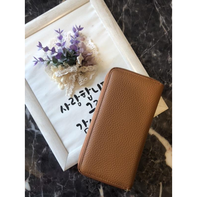 韓國🇰🇷空運～《🔥現貨♦免運‼️》 💜韓國真皮長夾～🔥好評來襲‼️真皮雙層長皮夾～手拿包～雙層⭐️～真皮長夾-細節圖4