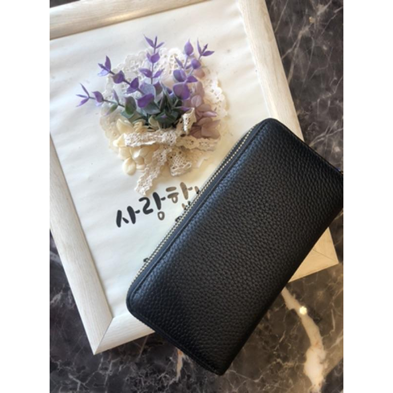 韓國🇰🇷空運～《🔥現貨♦免運‼️》 💜韓國真皮長夾～🔥好評來襲‼️真皮雙層長皮夾～手拿包～雙層⭐️～真皮長夾-細節圖5