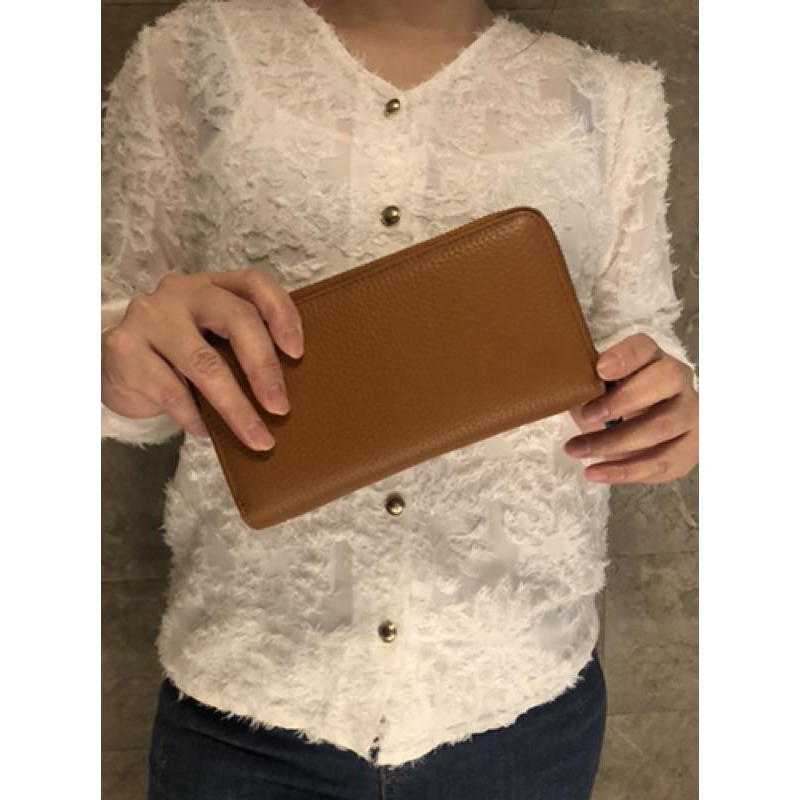 韓國🇰🇷空運～《🔥現貨♦免運‼️》 💜韓國真皮長夾～🔥好評來襲‼️真皮雙層長皮夾～手拿包～雙層⭐️～真皮長夾-細節圖7