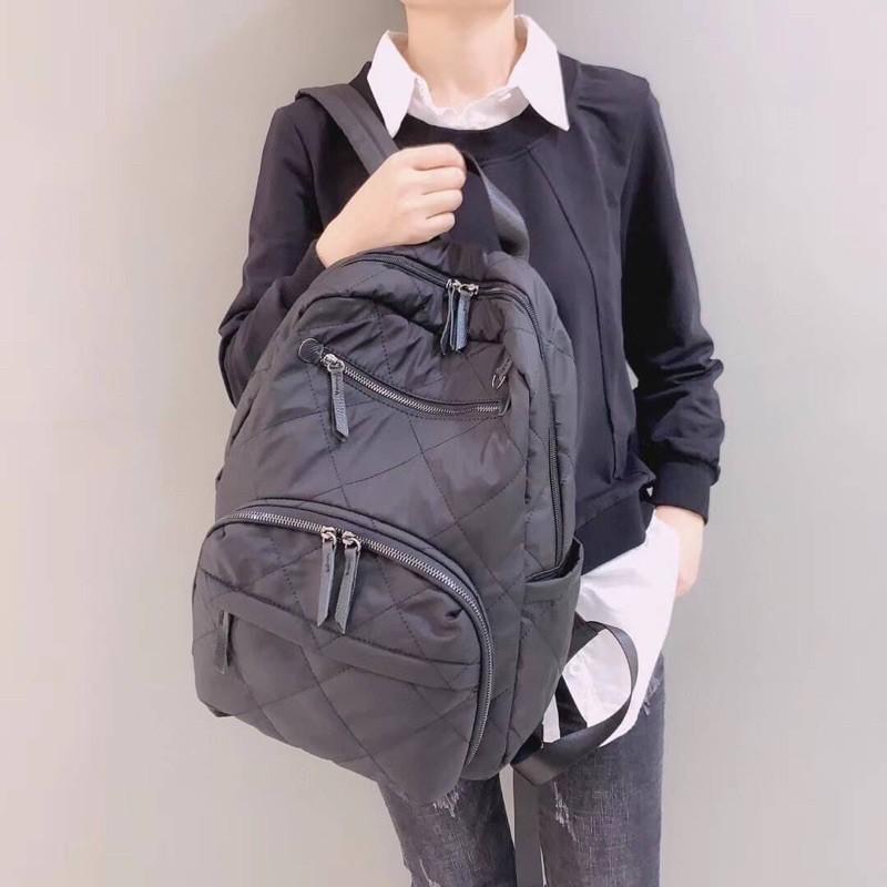 韓國🇰🇷空運～《🔥現貨‼️♦️免運‼️》💜韓國尼龍後背包～菱格紋迷彩後背包～媽媽包～旅行後背包～迷彩～尼龍空氣後背包⭐️-細節圖5