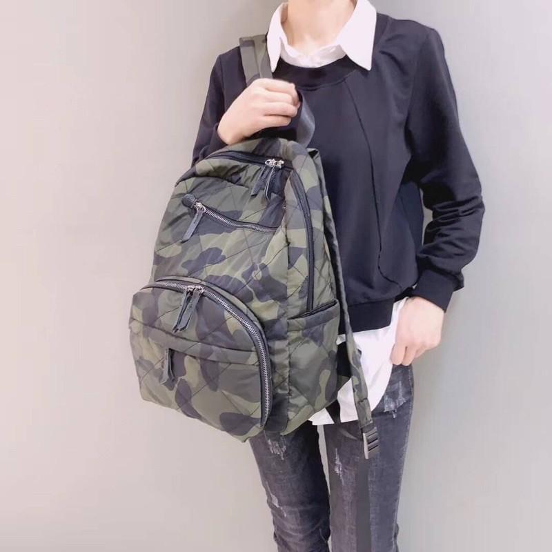 韓國🇰🇷空運～《🔥現貨‼️♦️免運‼️》💜韓國尼龍後背包～菱格紋迷彩後背包～媽媽包～旅行後背包～迷彩～尼龍空氣後背包⭐️-細節圖6