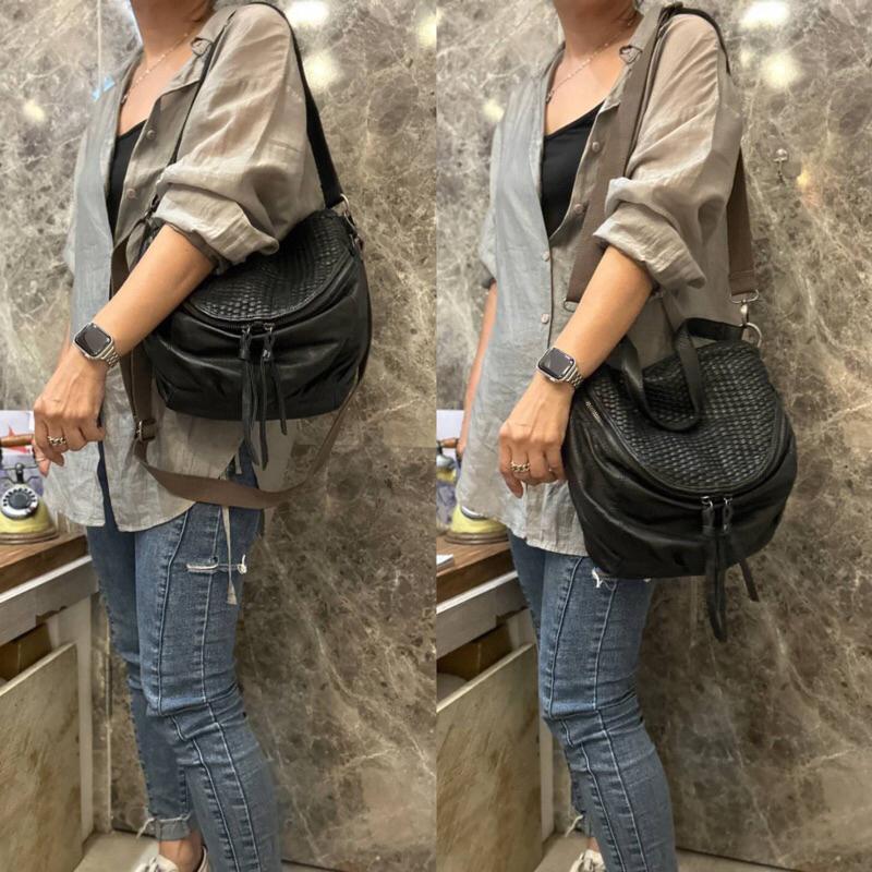 韓國🇰🇷空運～《♦️免運‼️》💜韓國真皮斜背包～🔥好評回歸‼️ensoen超美牛皮編織泡芙包🌈牛皮球型包-細節圖2