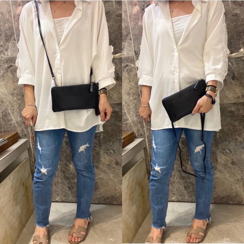 韓國🇰🇷空運～🔥現貨～💜韓國真皮長夾～🔥ensoen經典拉鍊長夾～旅行證件小斜背包 /旅行實用證件包/❤️手拿包-細節圖7