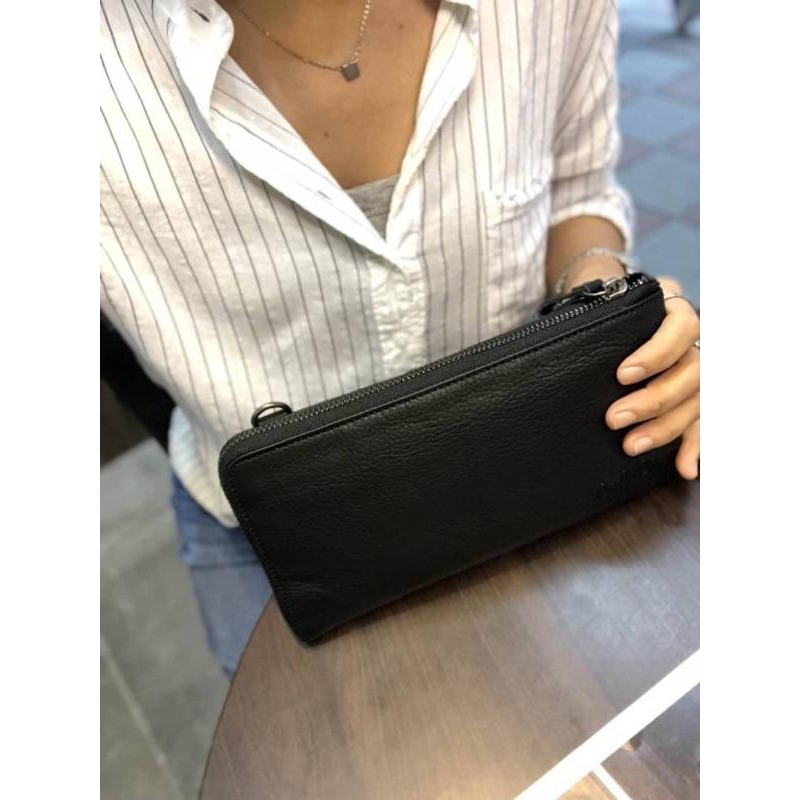 韓國🇰🇷空運～🔥現貨～💜韓國真皮長夾～🔥ensoen經典拉鍊長夾～旅行證件小斜背包 /旅行實用證件包/❤️手拿包-細節圖9