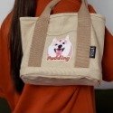 Koku.C 【照片定製! 寵物媽咪包帆布手提袋】遛狗包 可愛便當包 寵物包包-規格圖9