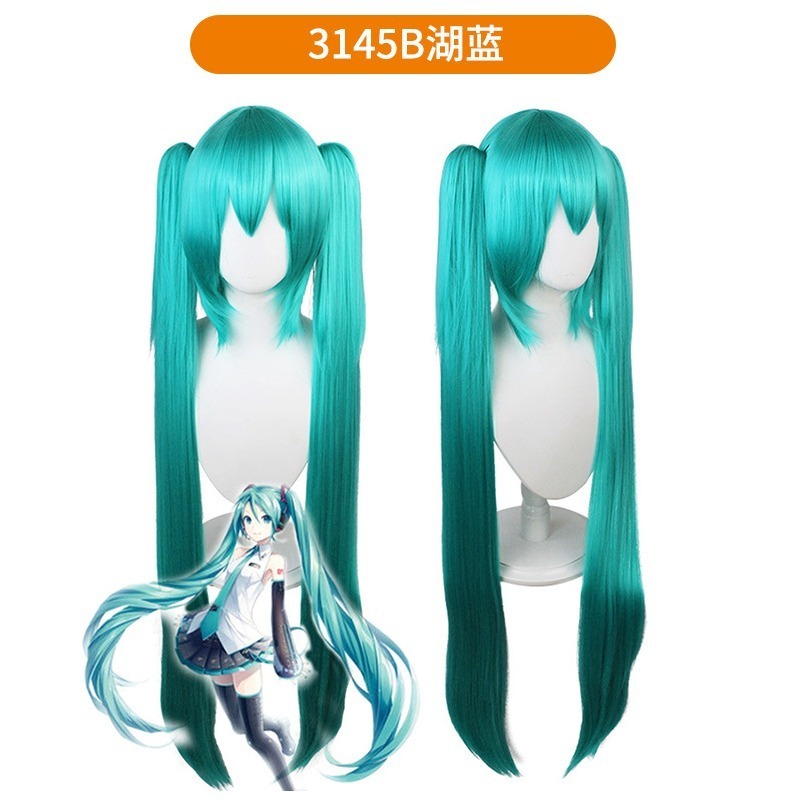 【魔都動漫】初音未來假髪 cosplay假髪VocAloid湖藍色Miku高溫絲假髪-細節圖2