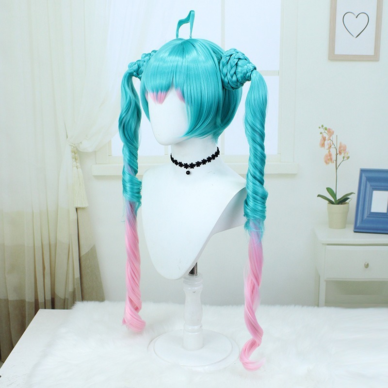 【魔都動漫】初音未來cos假發 miku地雷繫亞文化 雙馬尾cosplay假髪-細節圖4