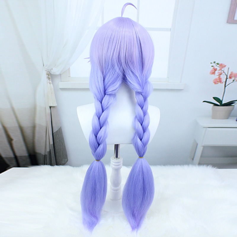 【魔都動漫】崩壞星穹鐵道白露cos假髪仿真頭皮 混蓬蓬絲紫藍漸變假髪-細節圖3