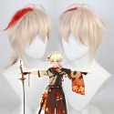 【魔都動漫】原神 原cos神假髪稻妻城楓原萬葉cos假髪桐生萬葉造型中長發挑染假髪-規格圖5