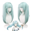 【魔都動漫】原cos神琺露珊cos假髪青色虎口夾雙馬尾仿真頭皮cosplay長髪 原神-規格圖4