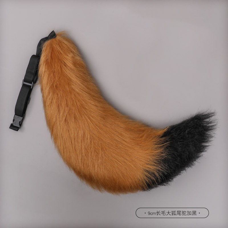 【魔都動漫】大號手作獸耳獸尾毛絨cosplay飾品道具狐貍尾巴狼尾配飾-細節圖3
