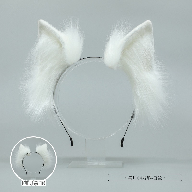 【魔都動漫】仿真獸耳發飾可愛漫展派對裝扮手作頭飾女毛絨貓耳朵發箍-細節圖4