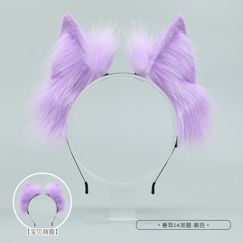 【魔都動漫】仿真獸耳發飾可愛漫展派對裝扮手作頭飾女毛絨貓耳朵發箍-細節圖8