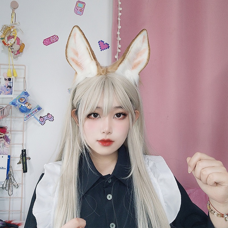 【魔都動漫】網紅動漫cos舞臺錶演道具仿真動物毛絨獸耳頭飾小鹿斑斑鹿耳髮箍-細節圖5