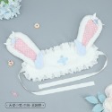 【魔都動漫】手作毛絨lolita頭飾可愛少女漫展cos蕾絲緞帶發飾天使兔耳朵髪帶-規格圖7