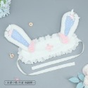 【魔都動漫】手作毛絨lolita頭飾可愛少女漫展cos蕾絲緞帶發飾天使兔耳朵髪帶-規格圖7